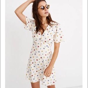 Madewell Flutter-Sleeve Dress (Confetti Floral)